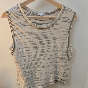 Splended Cream And Black Tank Top Size Small